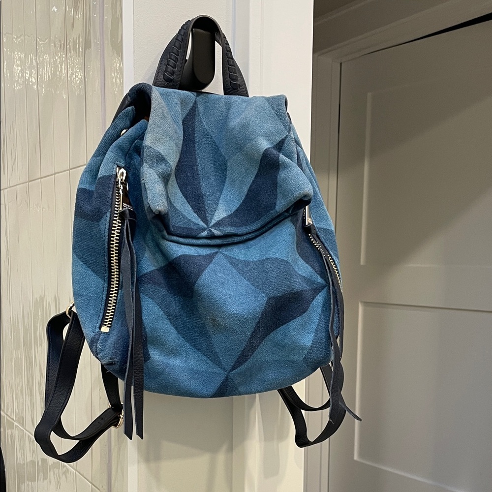 Stylish Blue Geometric Backpack